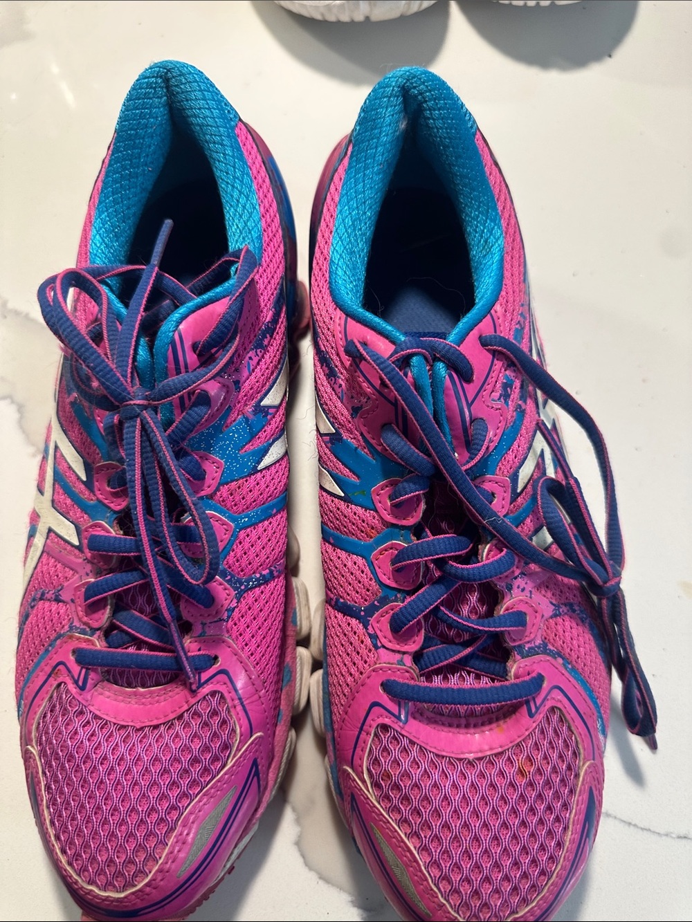 Asics Women’s Pink and Teal Athletic Running Shoes